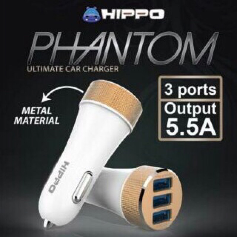 HIPPO Phantom Car Charger - Simple Pack (Charger Mobil) Garansi Resmi