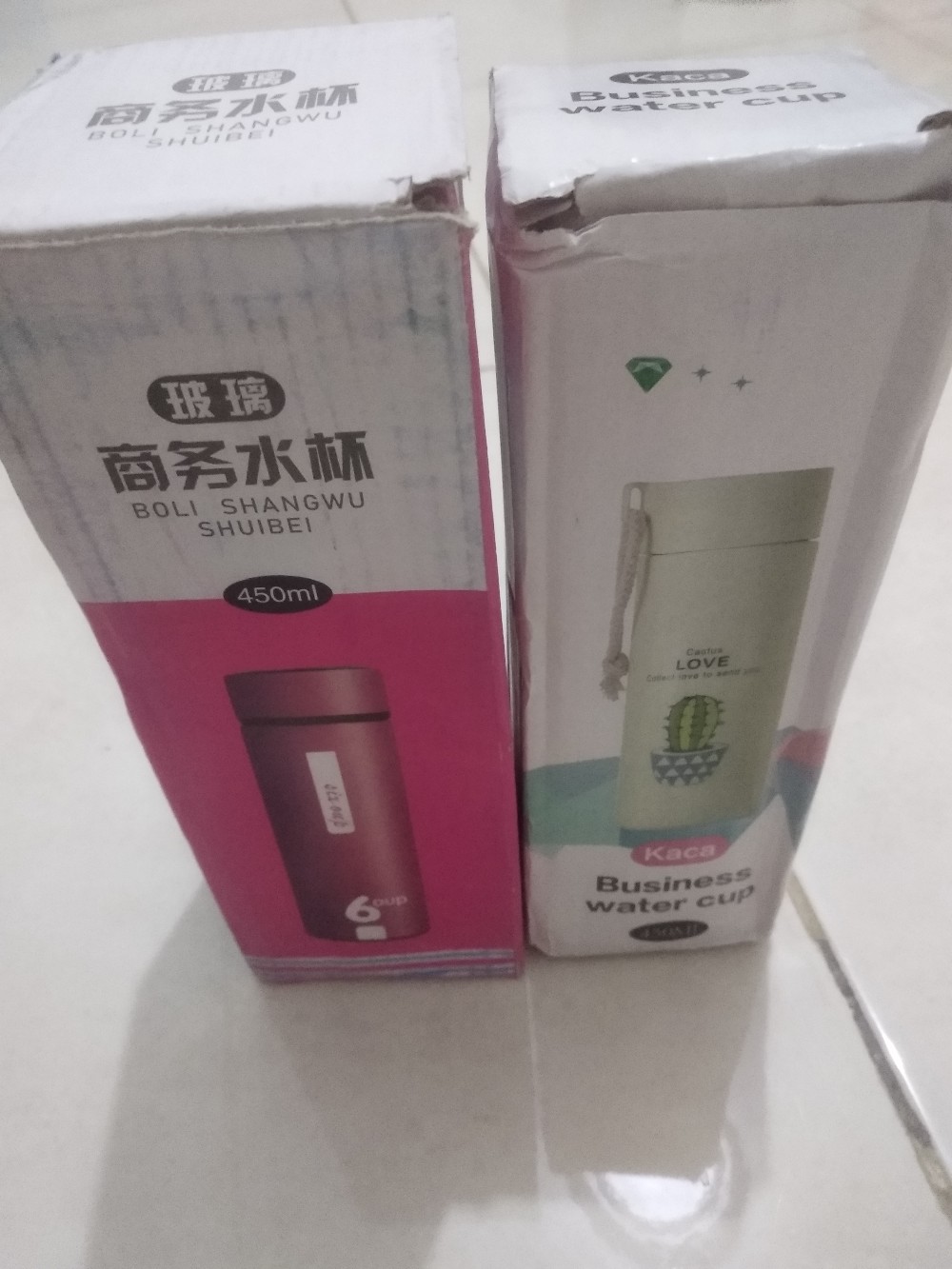 Botol Minum Kaca Six Oup 450ml Beling Cover Plastik 6oup Logo