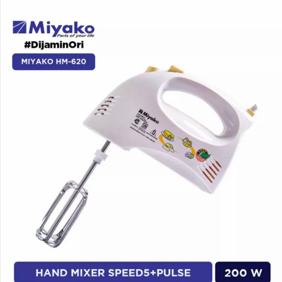 Hand Mixer Listrik Pencampur Miyako HM 620 - HM620 Mixer Tangan 190 watt Original