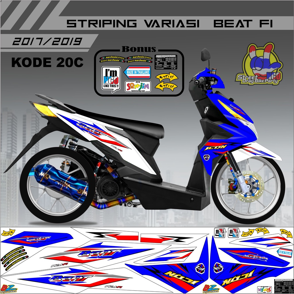 Striping Beat Variasi Stiker Beat Kode 20