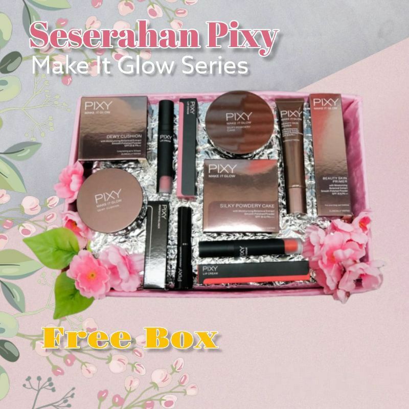 PAKET HANTARAN PIXY MAKE IT GLOW (6 pcs) - paket seserahan/hantaran make up murah