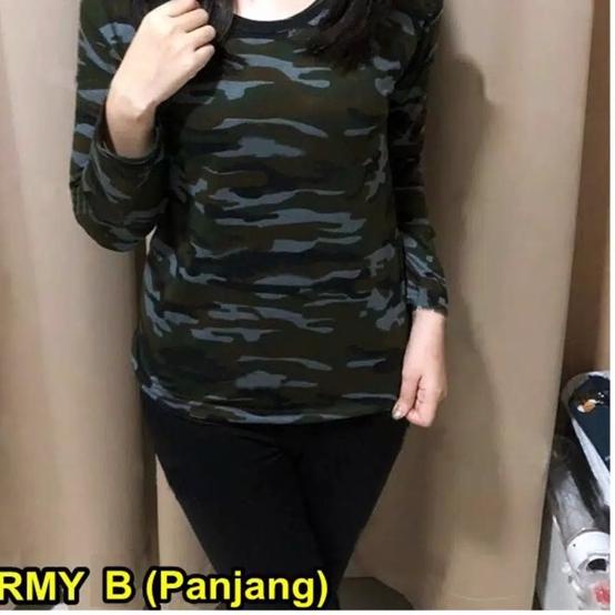 ♢ Army Lengan Panjang / atasan wanita bestseller murah /Kaos Army Lengan Panjang ➮