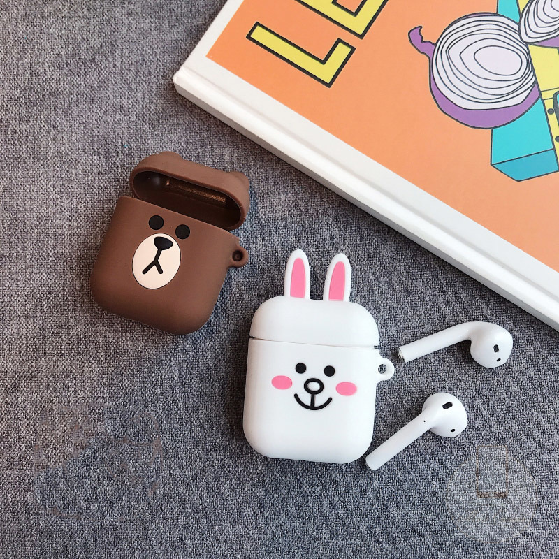 Case Bahan Silikon Motif Kartun Untuk Airpods