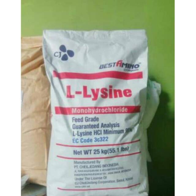 Lysine 500 gram / Asam Amino Hewan / L-Lysine HCL Monohydrochloride / Lisin