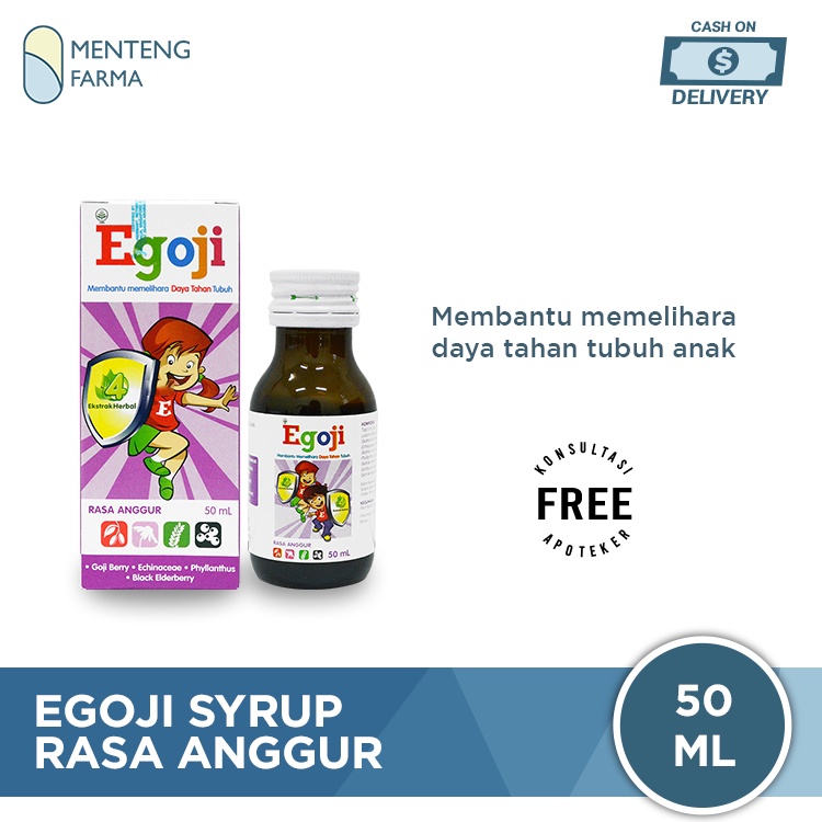 Egoji Sirup Rasa Anggur 50 mL - Suplemen Daya Tahan Tubuh Anak