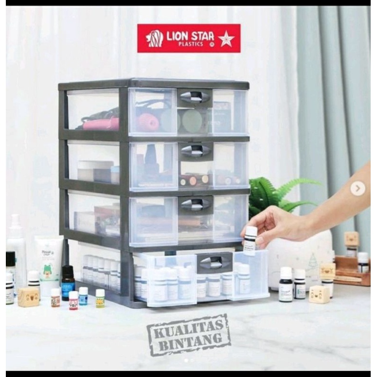 34X25X40 LACI A4 PR 34 SUSUN 4 PRESSA LION STAR RAK MINI SUSUN PR34 PLASTIK TEMPAT PERKAKAS SPARE