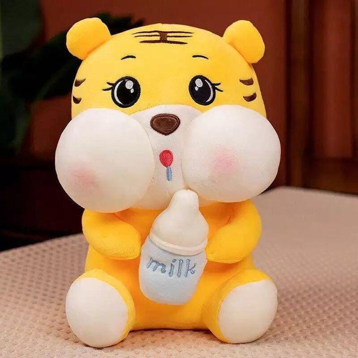 Boneka Kucing Harimau/Boneka Harimau/boneka Tiger pegang dot/lucu MURAH