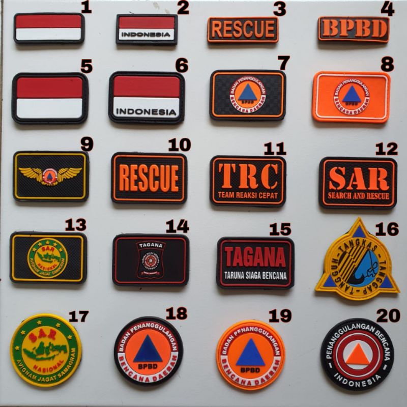 Patch Rubber Logo Velcro Tempel Karet Tahan Lama || Patch Rubber Logo Velcro Untuk Fashion Tactical