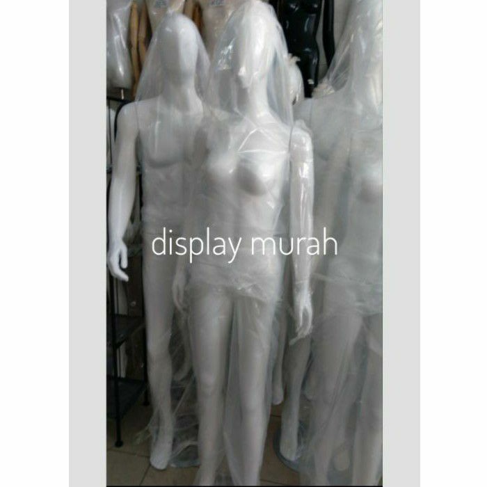 Manekin Full Body Fiber Cewe Alien Putih - BH