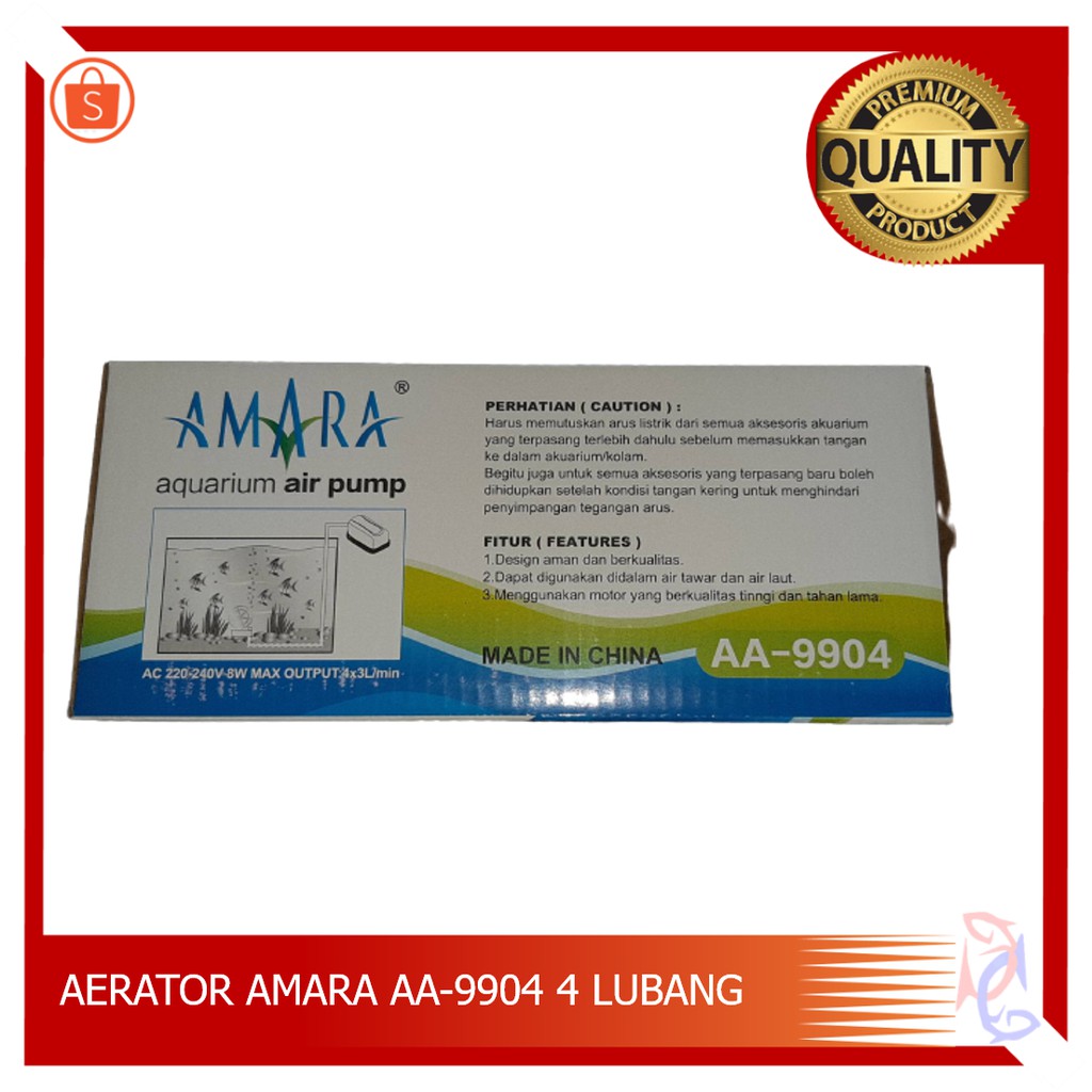 AERATOR AMARA AA-9904 AERATOR 4 LUBANG AIRPUMP 4 LUBANG AERATOR AQUARIUM AERATOR 4 LUBANG MURAH