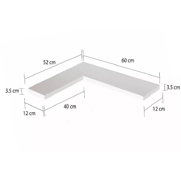 RAK FURNITURE-AMBALAN DINDING SERBAGUNA MODEL LETER L / SUDUT