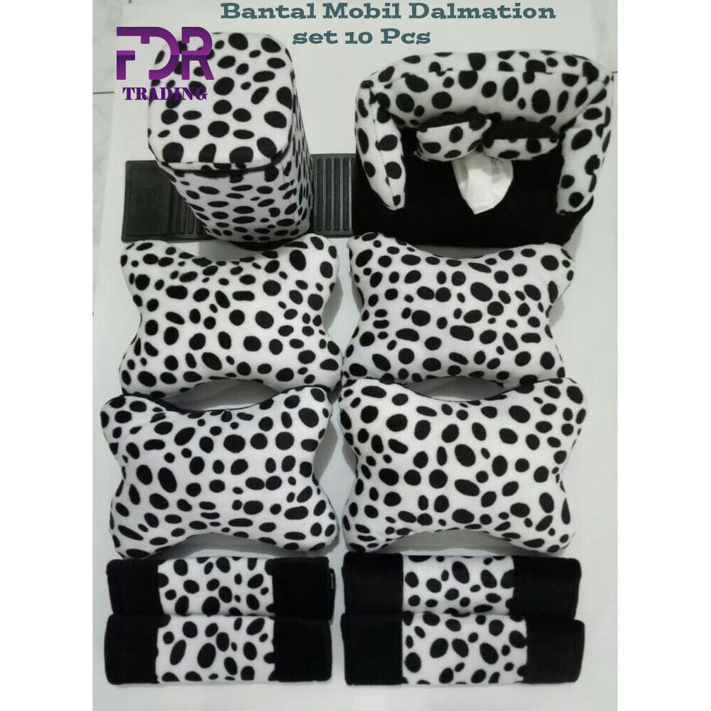 Bantal mobil Dalmation set 10 Pcs/bantal mobil karakter Dalmation 10 Pcs/aksesoris bantal mobil