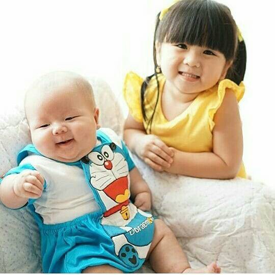 Romper Doraemon baju bayi lucu Baju Doraemon Baju karakter Romper doraemon Baju+Romper doraemon Lucu