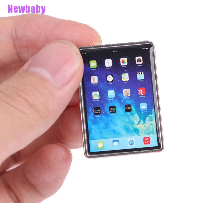 (Newbaby) Miniatur Tablet / Laptop Mini Skala 1: 12 Untuk Dekorasi Rumah Boneka