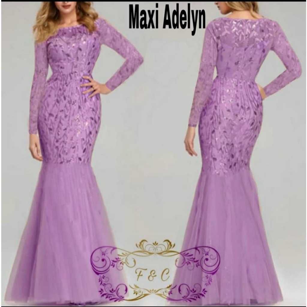 PCS MAXY ADELYN FASHION PAKAIAN WANITA MAXI DRESS BAHAN TILE MUTIARA FE