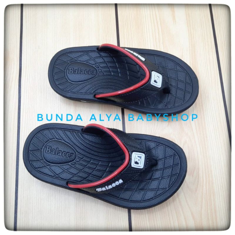 Sandal Anak Laki Jepit Usia 3 4 5 6 Tahun Karet HITAM - Sendal Anak Cowok Size 23 - 31 Karet Anti Licin