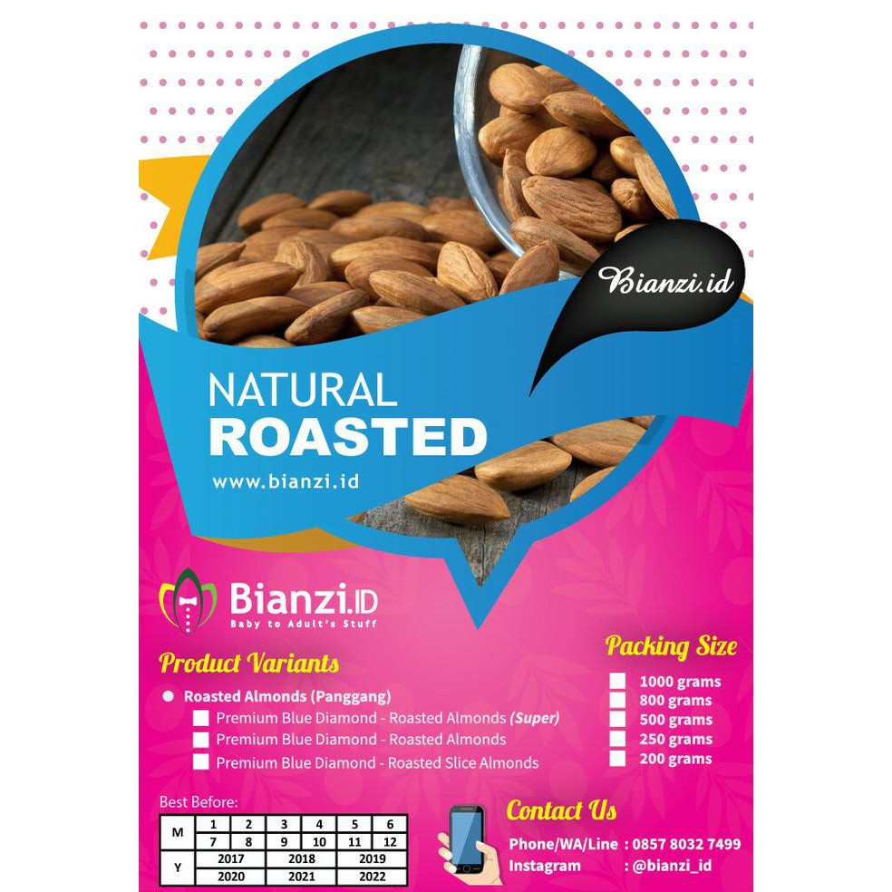 

Hot Produk Premium Roasted Almond (SUPER) 500 grams