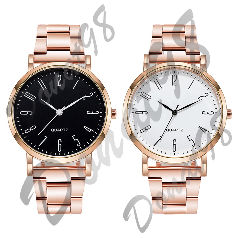 Jam Tangan Pria Dan Wanita Analog Quartz Strap Rantai Casual Fashion