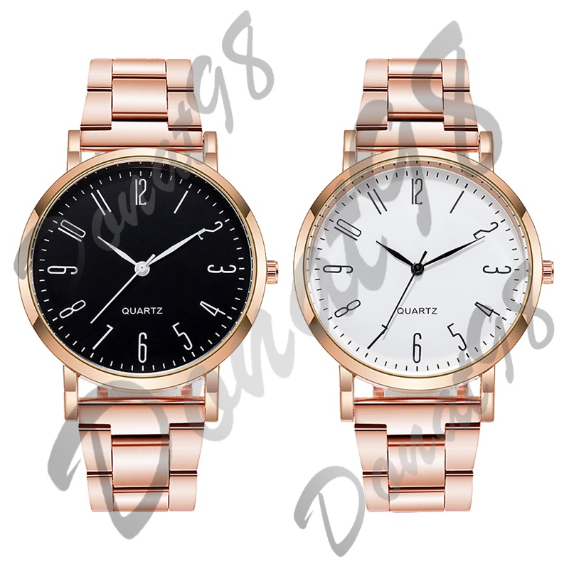 Jam Tangan Pria Dan Wanita Analog Quartz Strap Rantai Casual Fashion