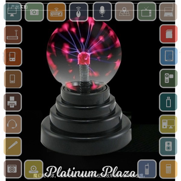 Pajangan Lampu Bola Kristal Plasma Light Sphere - ZC211700 - Black`QFQ5X8-