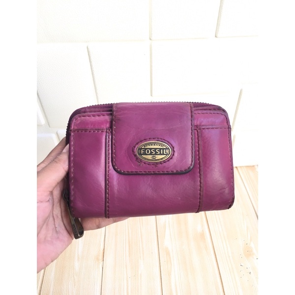 Preloved Fossil Explorer Small Wallet Purple