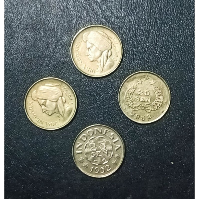 Koin Kuno Langka 25 sen Diponegoro / Dipanegara 1952/1951