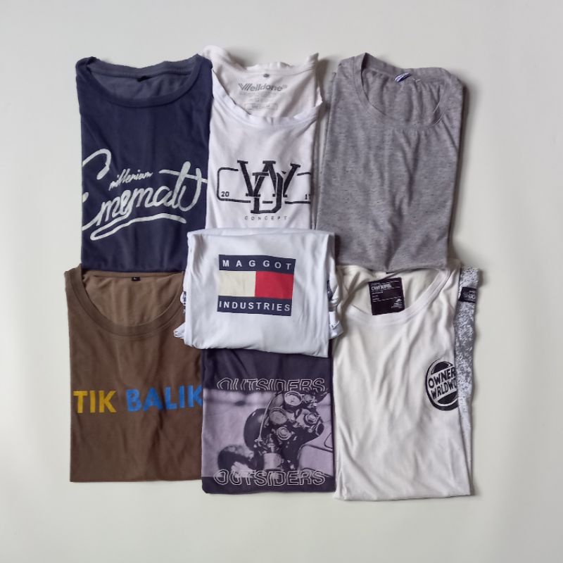 KAOS 6PCS BONUS 1PCS borongan second not uniqlo vintage