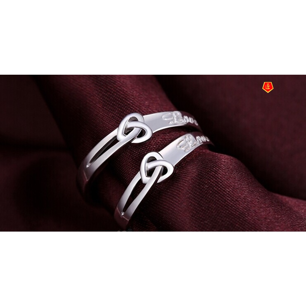 [Ready Stock]Silver Couple Simple Personality Heart Ring