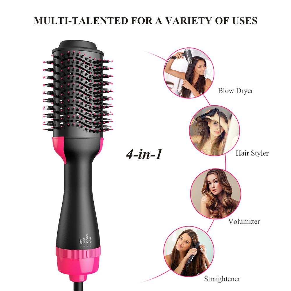 Sisir Elektrik Ion 1000W Meluruskan Rambut Melembutkan Menambah Volume Menebalkan Cepat mengeringkan kering Rambut One-Step Electric Hair Drier Comb Hair Straightener Hair Curler Brush Negative Ion Generator Hair Straightener Hair Curler