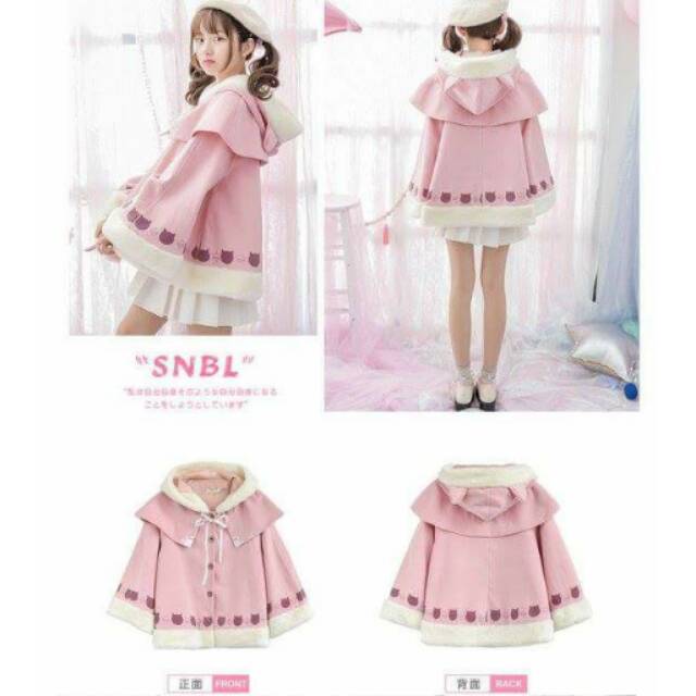 HP41465 Fury Cat Cape Jacket neko kucing hoodie jaket kawaii cute jubah