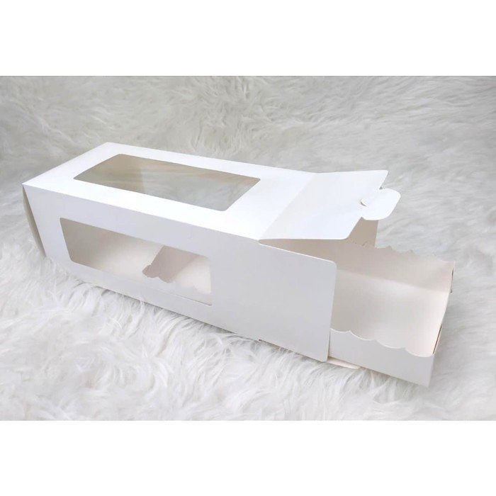 

Kotak / Box / Dus Kue Bolu Gulung 25 x 12 x 10 - Putih