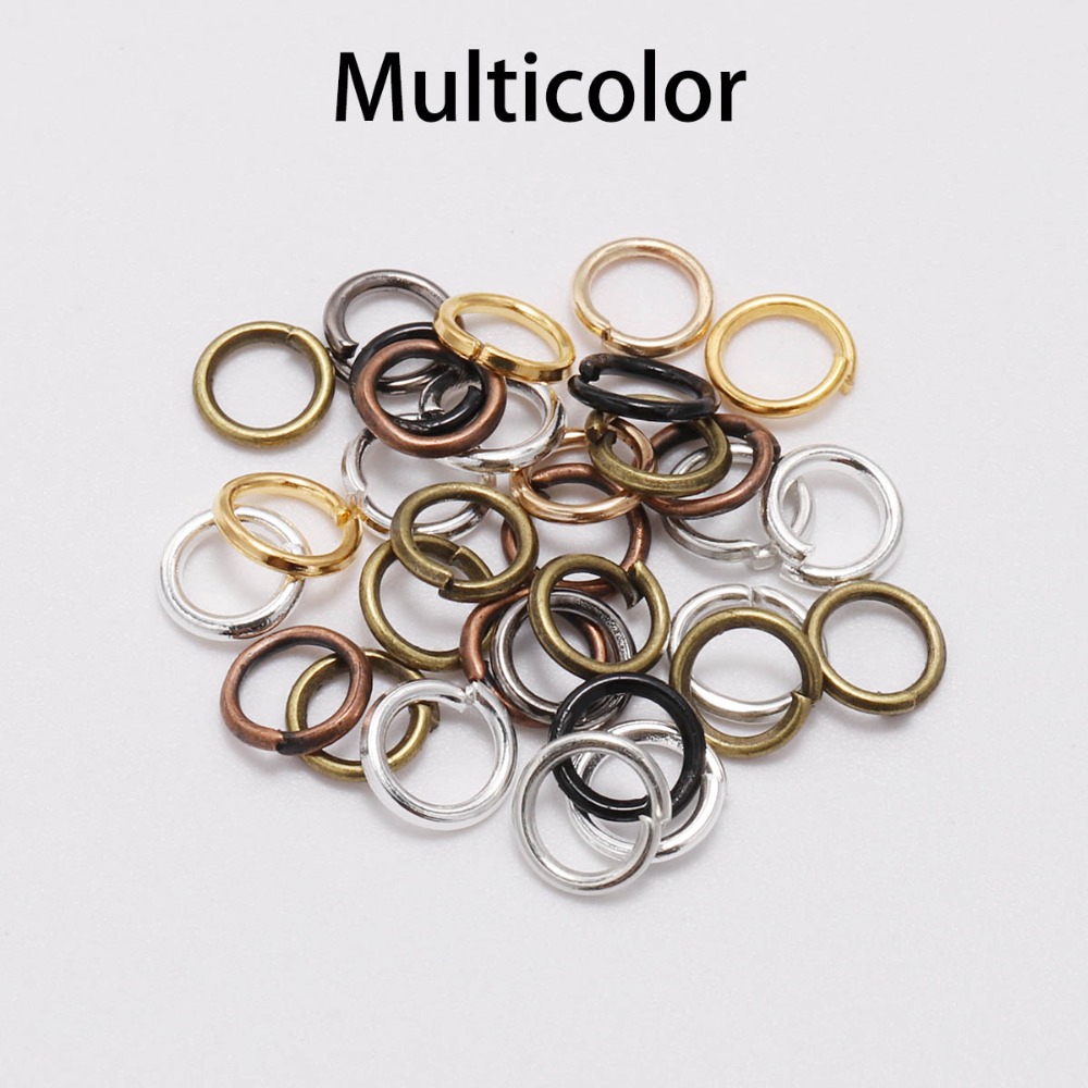 200pcs / Kantong Ring Konektor Split Jump 3 / 4 / 5 / 6 / 7 / 8 / 10 / 12 / 14 / 16 / 18 / 20mm Warna Silver / Gold / Bronze Untuk Membuat Perhiasan Diy