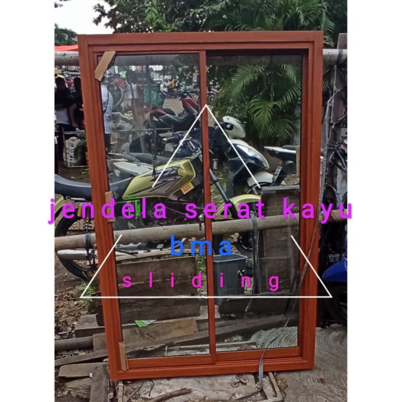 jendela sliding 120x150 serat kayu aluminium