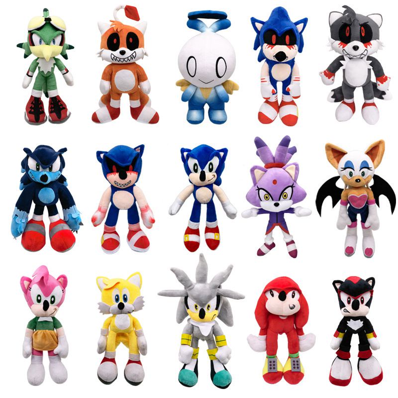 28/40cm Sonic The Hedgehog Plush Toy Soft Stuffed Doll Shadow Amy Rose Knuckle Tail