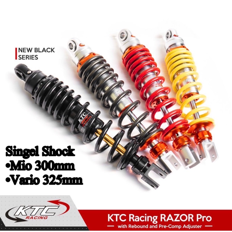 Shock KTC Racing Razor Pro Steering Dumper Singel Shock 300mm 325mm Shockbreaker Matic Mio Lexi Beat Vario Click Vario 125 150 Genio Scoopy  FOURSIX_46