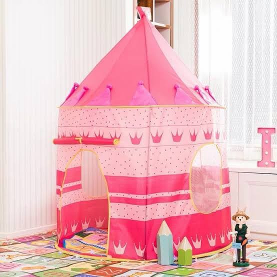 Tenda Kids Portable Tent Material Polyester / Tenda Mainan Anak Model Castle AN 8109 Pink Dan Biru