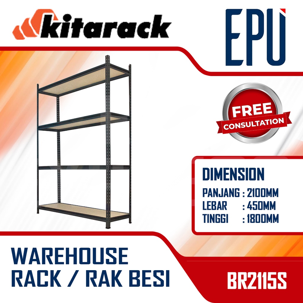 Kitarack BR2115S - Warehouse Rack Rak Besi Boltless Rak Gudang Lemari