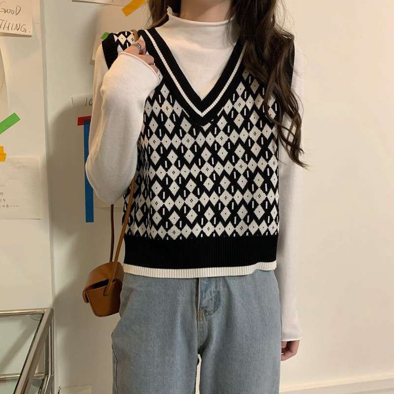 NEW!!!VEST KNIT DIAMOND/rajut korea/rajut murah/Rajut komputer