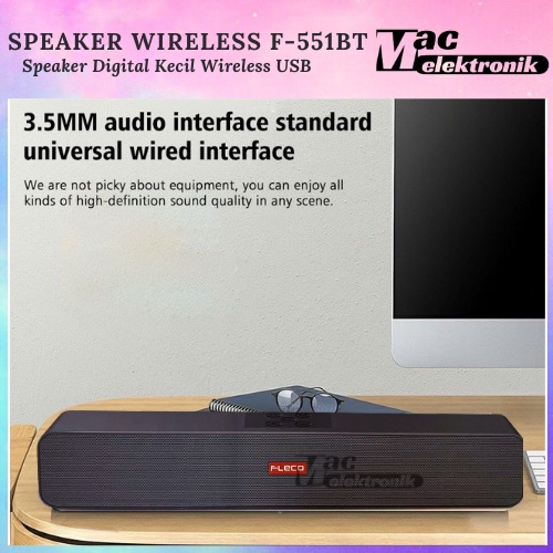 Speaker soundbar bluetooth wireless F-551BT untuk Laptop / PC / Gaming Super Bass Portable, power full Mini Soundbar