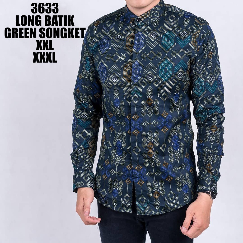 NEW ARRIVAL DISTRO BATIK PRIA JUMBO BORDIR SOGAN HRB026 BATIKAF NOTOARTO BATIK IPNU-IPNU HEM PRIA l-KODE 3633