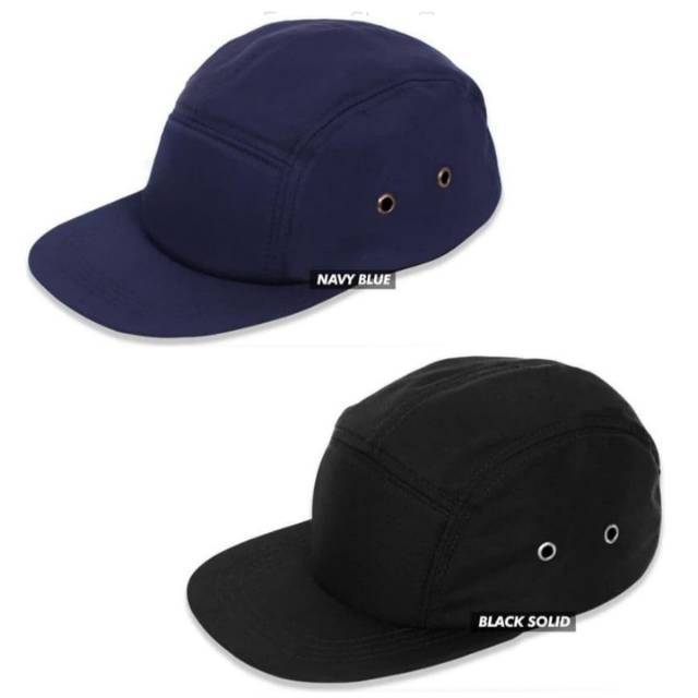 Topi 5 Five Panel Basic Polos Bahan Rapel