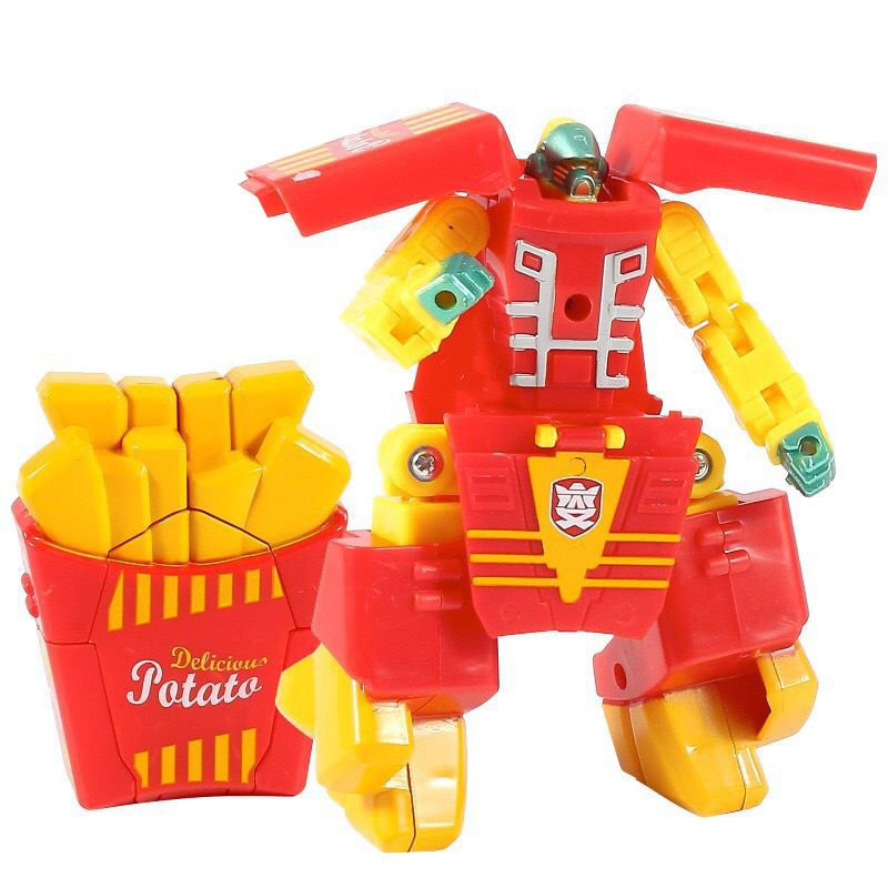 Food Deformation Toy Robot Simulation Fries Burger Ice Cream Children Mini Toys