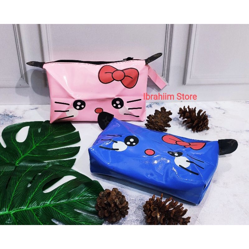 Pouch Kosmetik Tebal dan Besar / Pouch Polos Make Up Wanita / Tempat Make Up Polos