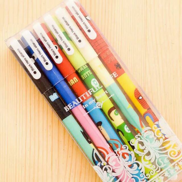 

Pulpen Gel Set Super Heroes Warna Warni ( Isi 6 )