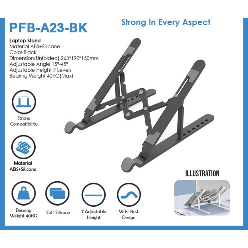 PORTABLE STAND LAPTOP/iPad/Tab/Gadget BAHAN PREMIUM SUPER KUAT