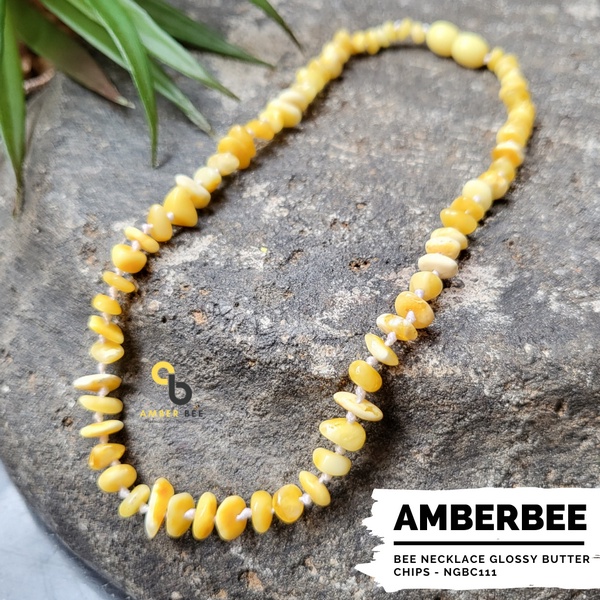 Kalung Amber Baby dan Anak Premium Glossy Butter Chips NGBC111 By Amber Bee