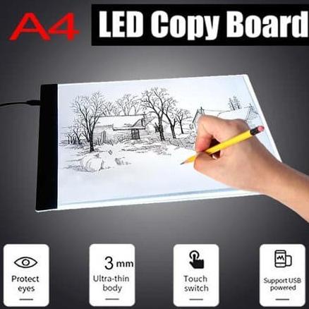 

Drawing Tracing A4 Copy Board Papan LED Light Pad Ultra Jiplak Gambar ---READY---