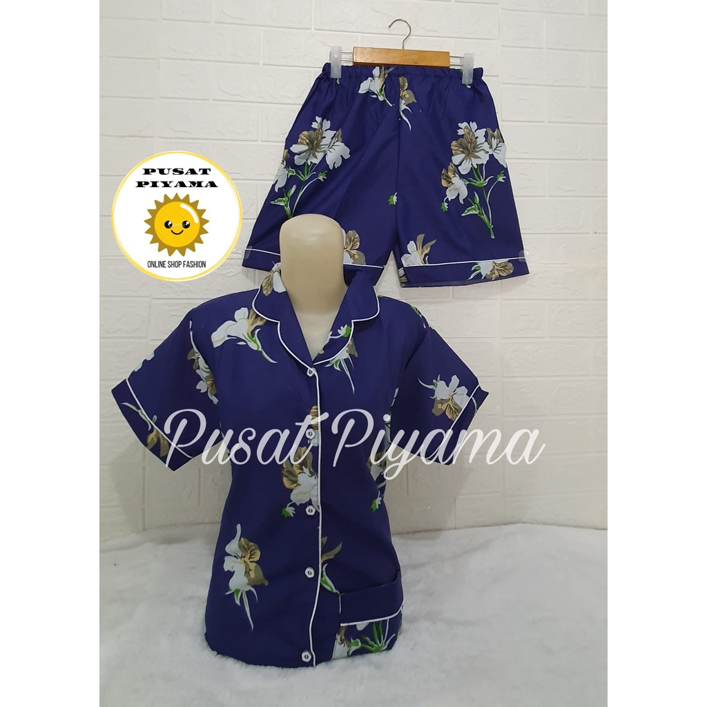 BAJU TIDUR MOTIF COCO DAUN TANGAN PENDEK CELANA PENDEK HP / PIYAMA MOTIF COCO DAUN-Melinda Navi