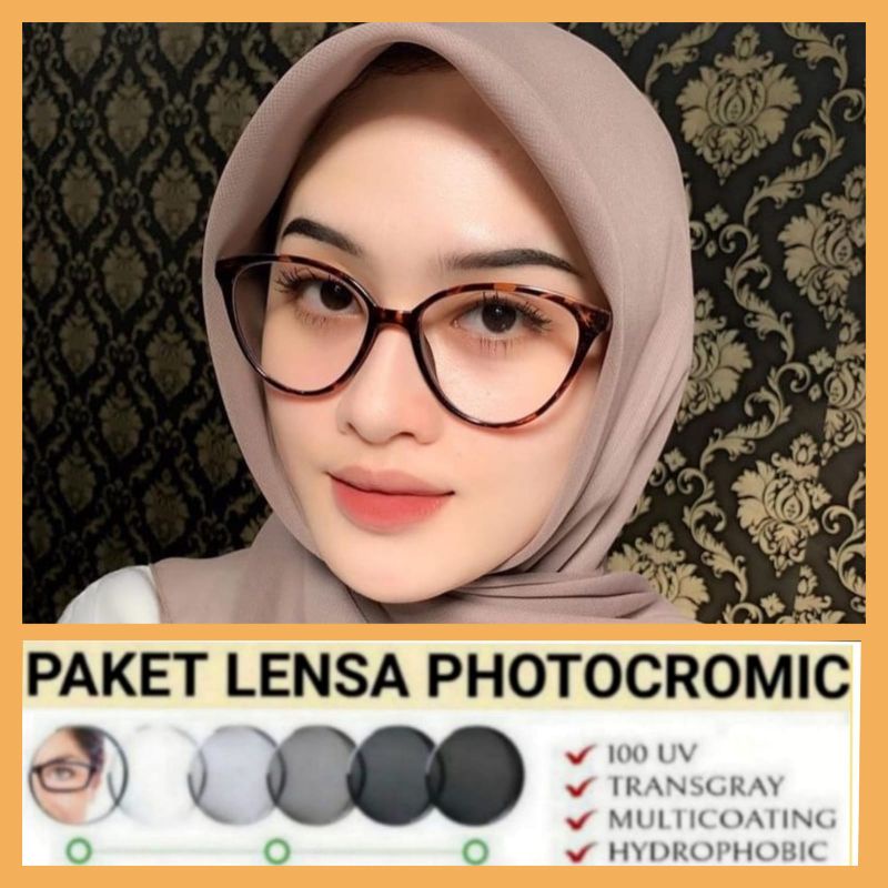 KACAMATA WANITA LENSA BLUECROMIC PHOTOCROMIC BLUERAY FRAME 608