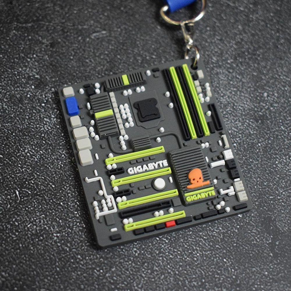 QUINTON Motherboard Model Gantungan Kunci Mobil Man Gift Ornament Gift Geek Gift DIY Gantungan Kunci Mobil Girl Decoration Key Holder Key Chain Gantungan Kunci Motherboard